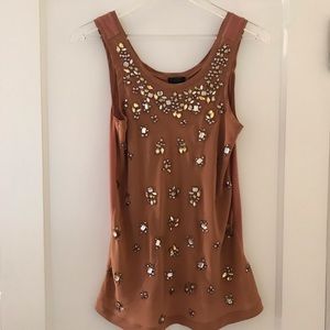 J. Crew Collection Silk & Beaded Tank